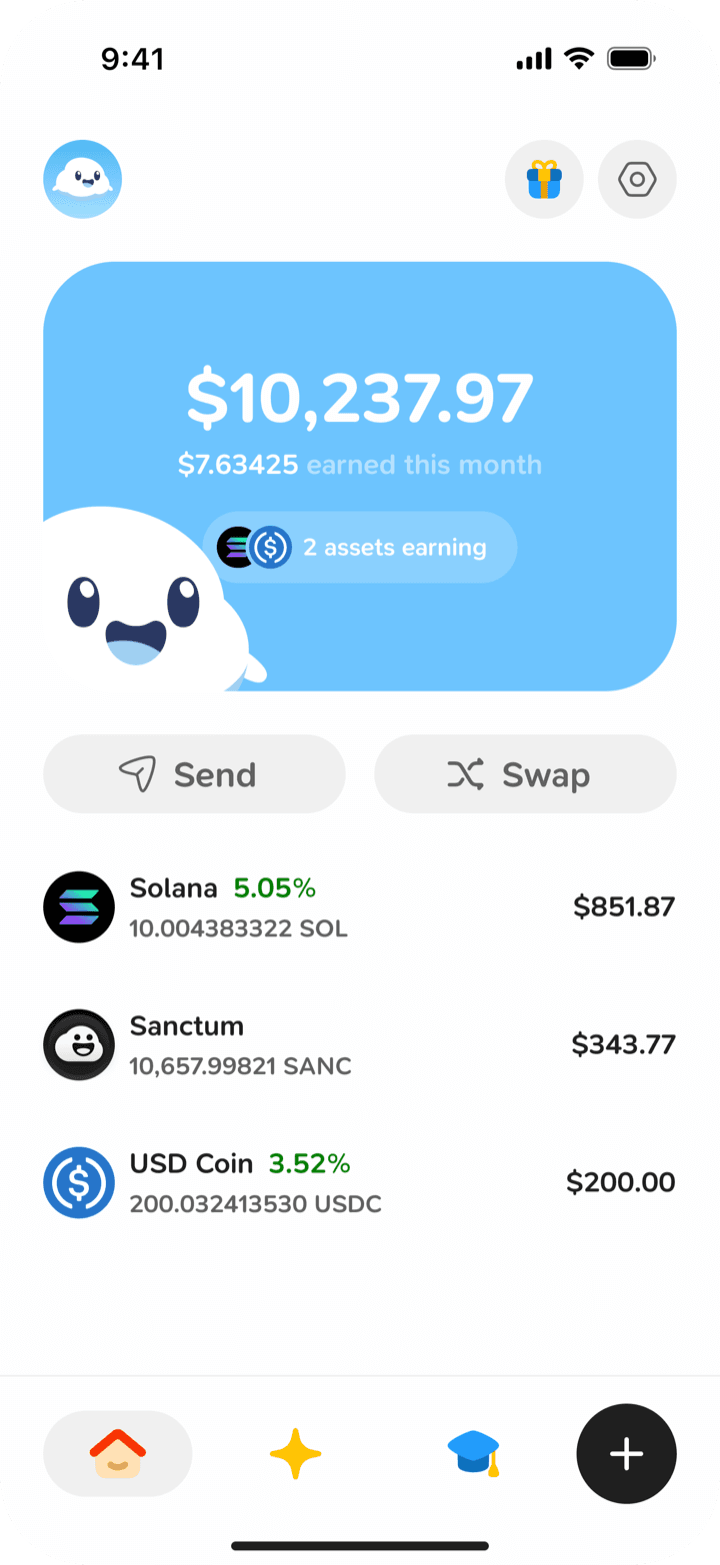 Sanctum App home screen